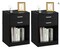 Night Stand Set 2, Black Nightstand with Charging Station and Drawers, Bedroom Nightstands Bedside Table with Drawers Set